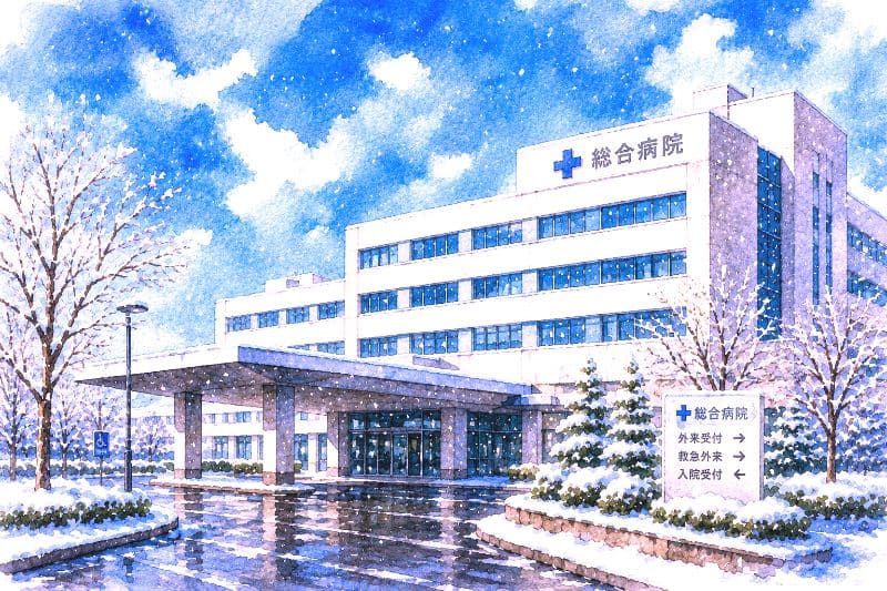 冬の病院外観