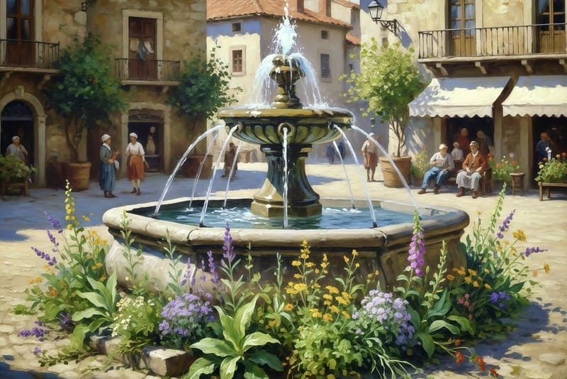 噴水のある広場