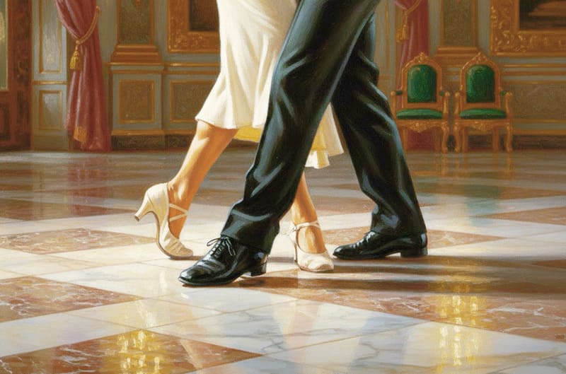 ダンスを踊る男女の足元