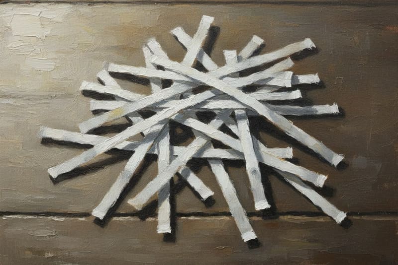 シリル団長の風魔法で細切れになった紙