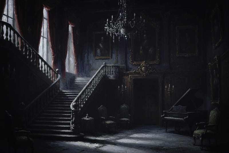 真っ黒な家の中