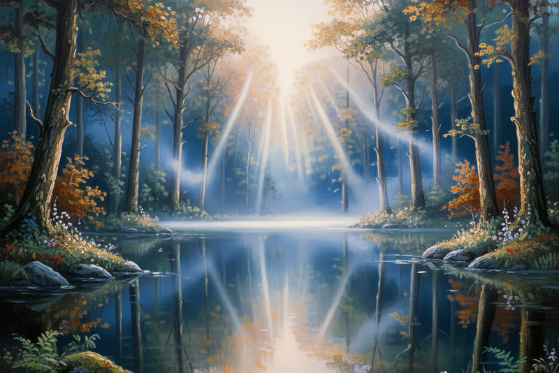 星待の森の中にある湖